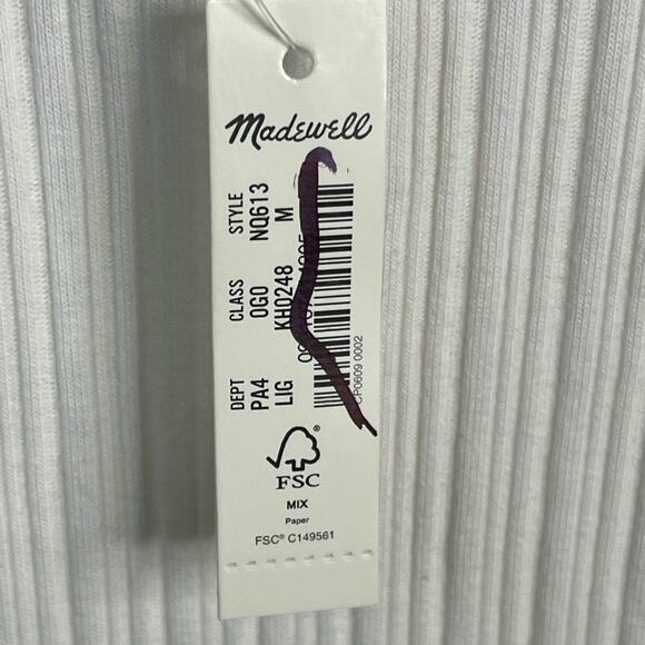 Madewell Drop Waist Tank Midi Dress in White Size M NWT - Picture 9 of 13